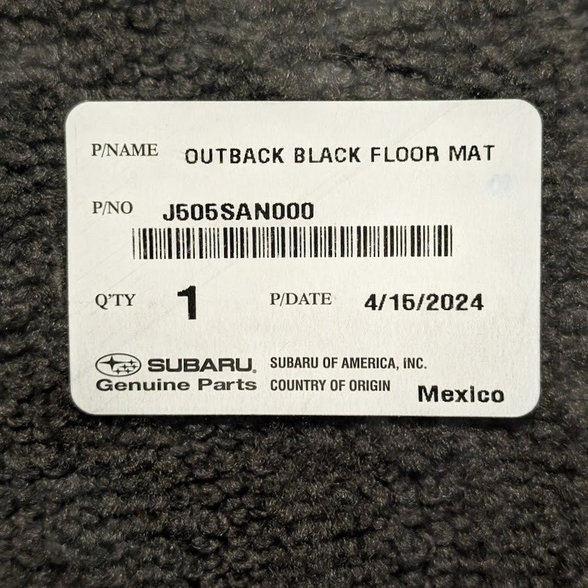 Subaru Genuine OEM 4PC Black Carpet Mats For 2020-2025 Outback J505SAN000 New Subaru