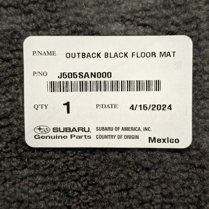Subaru Genuine OEM 4PC Black Carpet Mats For 2020-2025 Outback J505SAN000 New Subaru