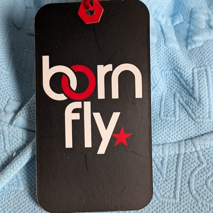 BornFly Hoodie Sky Blue Hooded Sweater~Size Large Streetwear NYC/LA/EVERYWHERE Born Fly