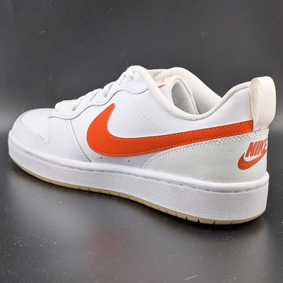 NIKE Court Borough Low 2 GS White/Orange BQ5448-114 Sizes 4.5Y-6.5 (Women's 6-8) Nike