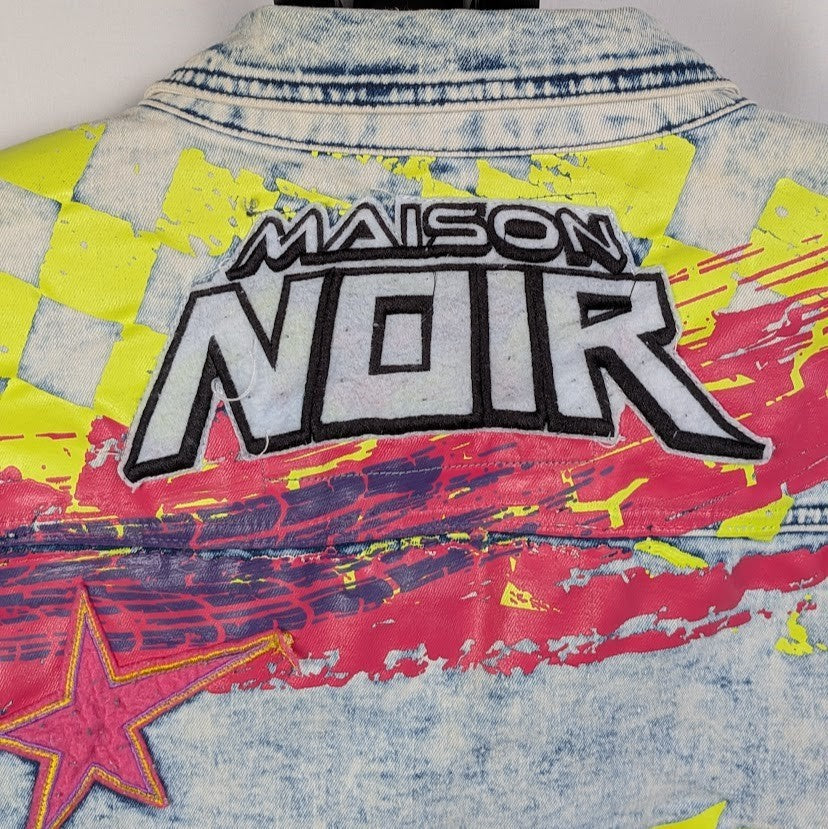 Maison Noir Fashion Denim Hand Painted Skull Jacket Men’s Sz XXL NEW w/ Tags Maison Noir