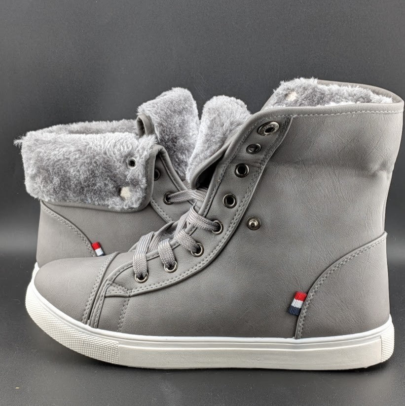 40% OFF Womens Sz 8 Combat Sneaker Boots w/ Faux Fur Lining Fashion Warm Unbranded
