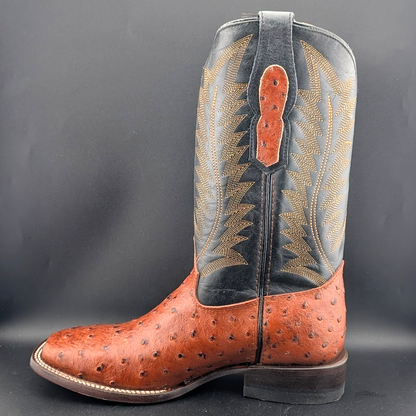 Men's Size 8.5D Reywelt Full Quill Exotic Ostrich Cowboy Boots Handmade Botas Reywelt