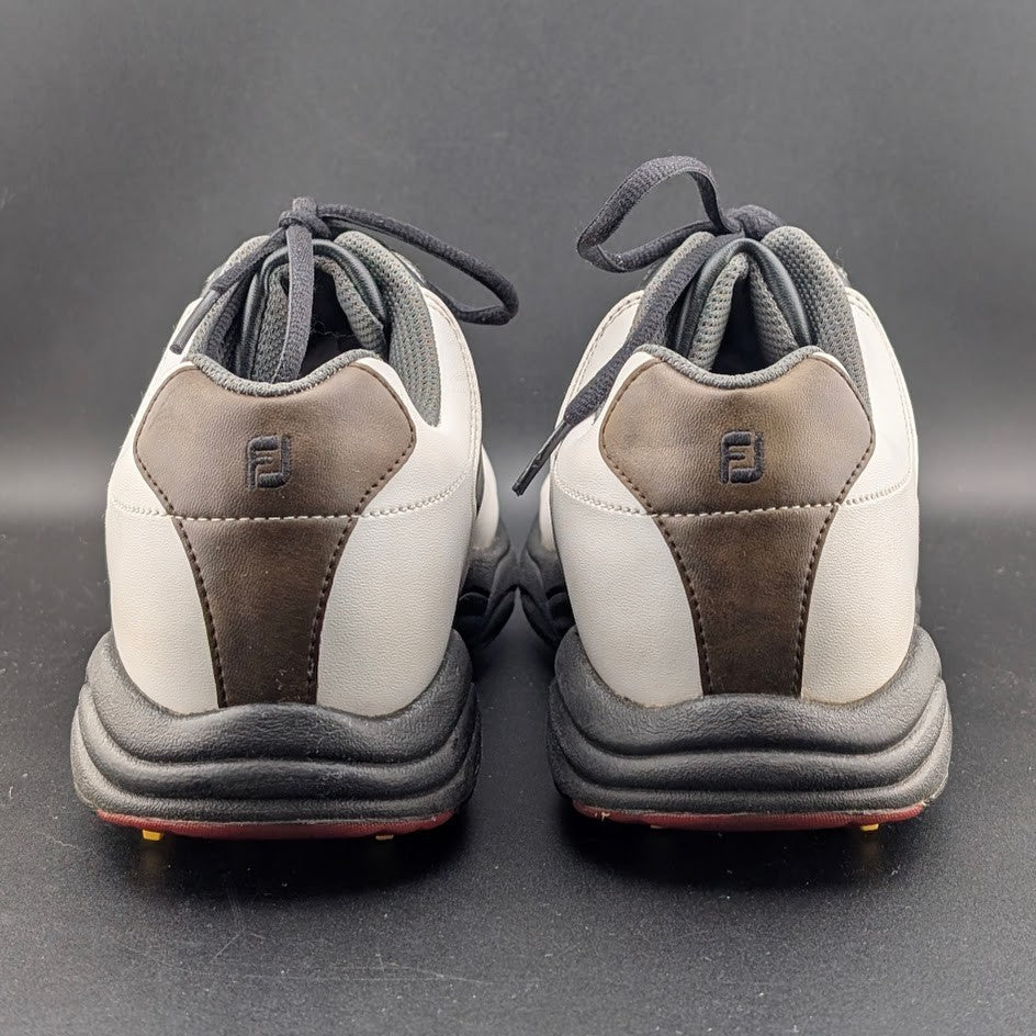 FootJoy GreenJoys Mens Size 8.5 White Brown Leather Oxford Golfing New Cleats FootJoy