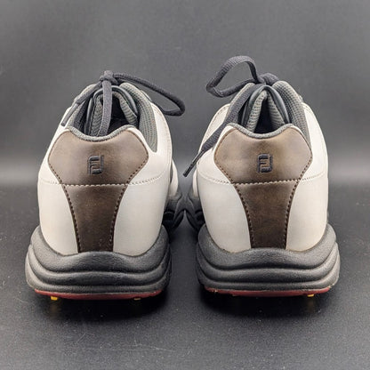 FootJoy GreenJoys Mens Size 8.5 White Brown Leather Oxford Golfing New Cleats FootJoy