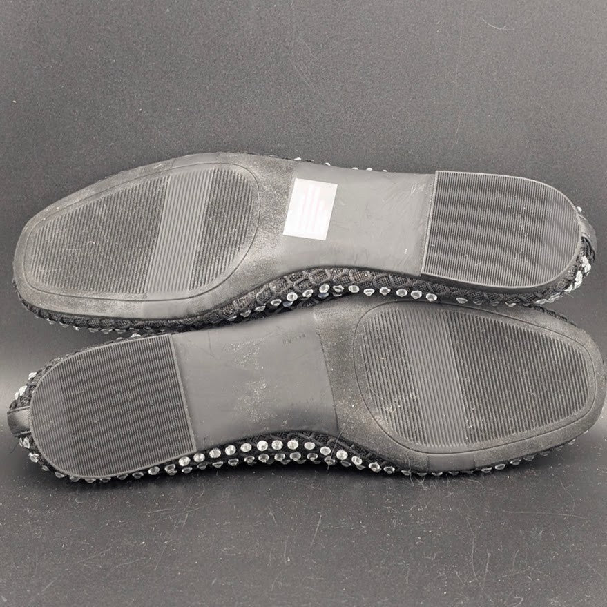 XOXO Size 8 ~ Women's Dobsi Mesh Flats ~ Black w/ Rhinestones NWOB XOXO