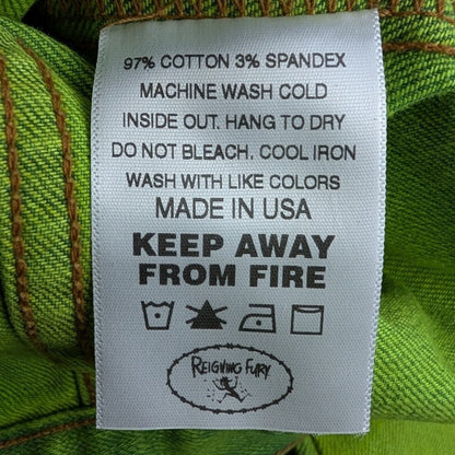 Reigning Fury Dip Dye Green Denim Jean Jacket Medium Reigning Fury