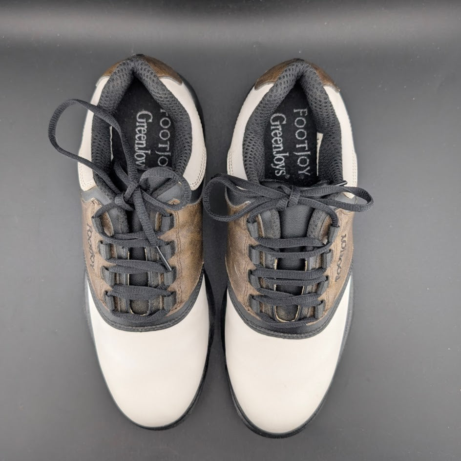 FootJoy GreenJoys Size 7.5 M ~ Men's Golf Shoes 45516 Brown/White Oxford FootJoy