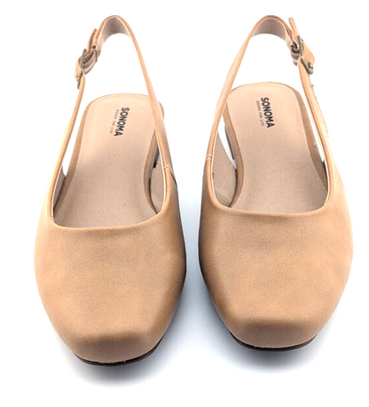 Sonoma Women's Size 8.5M Gwestyn Cognac Slingback Pointed Toe Ballet Flats Shoes Sonoma