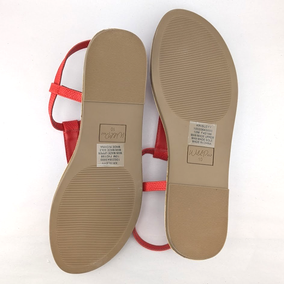 Wild Pair - Krisley Women's Lipstick Red Thong With Clasp Sandal Size 10 Wild Pair (Macy's)