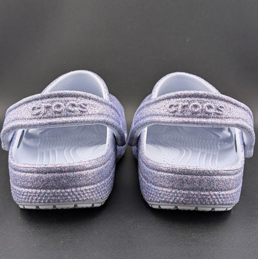 Big Kids' 4Y Classic Chunky Glitter Clog Grape Ice Holds 26 Jibbitz Charms Crocs