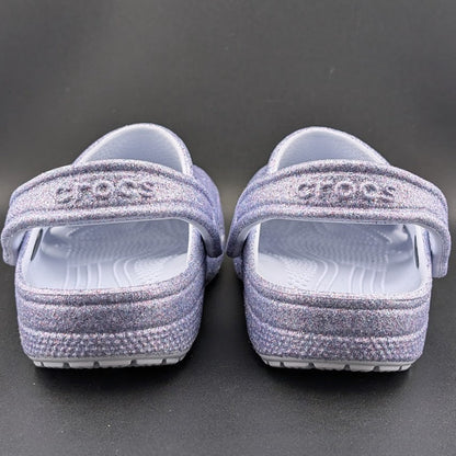 Big Kids' 4Y Classic Chunky Glitter Clog Grape Ice Holds 26 Jibbitz Charms Crocs