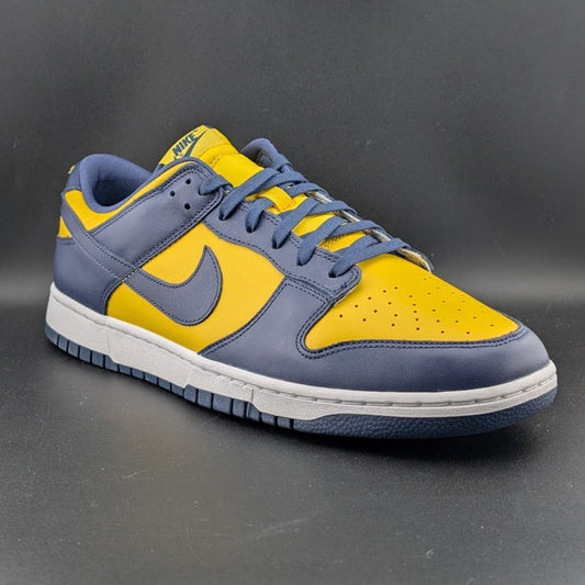 Nike Men's Size 15 Dunk Low Michigan Varsity Maze Midnight Navy White DD1391-700 Nike