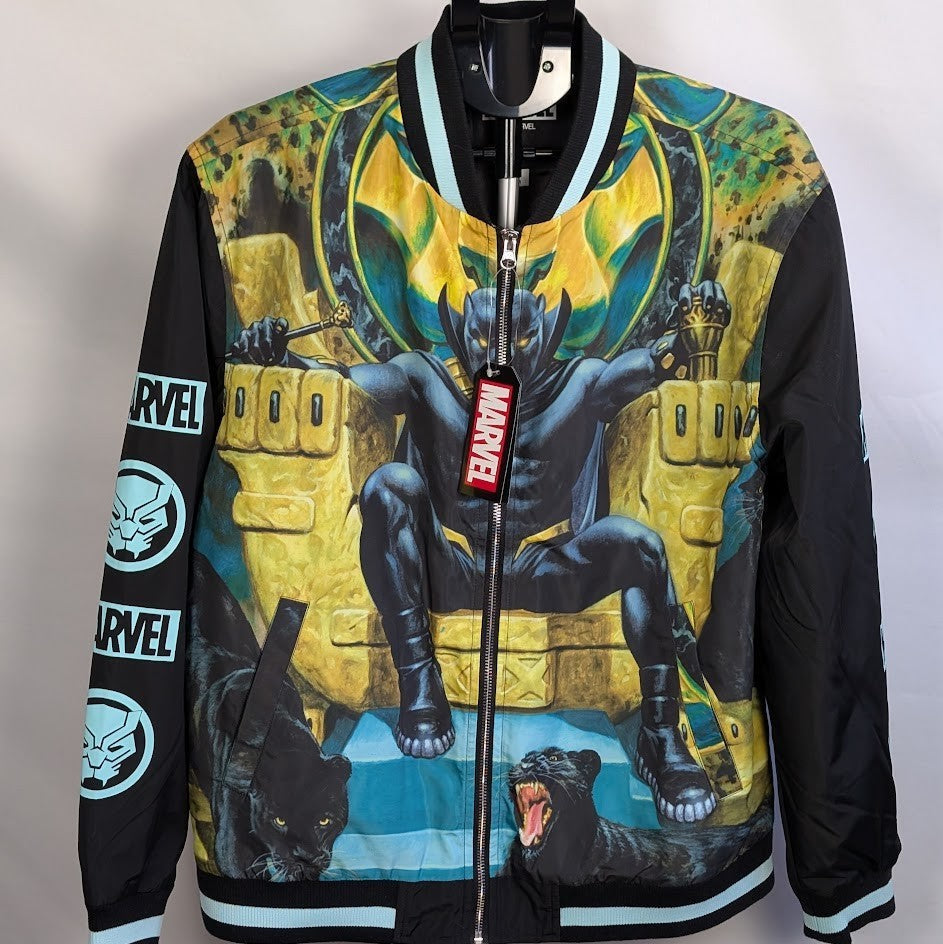 Black Panther Throne Adult Bomber Jacket Marvel/CULTUREFLY~Brand New~S or Med Marvel