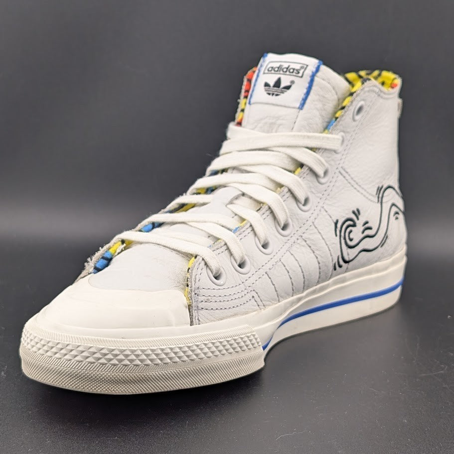 Adidas Nizza/Keith Haring "Pop Art" Leather Hitop ~Mens Sz 7/Wos Sz 8 | EE9297 adidas