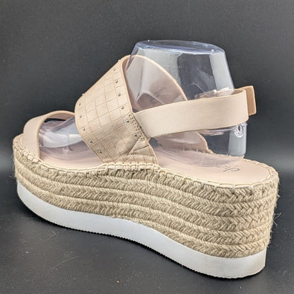 CHARLES by Charles David Women's Size 9.5 Scale Platform Wedge Sandals in Nude CHARLES DAVID