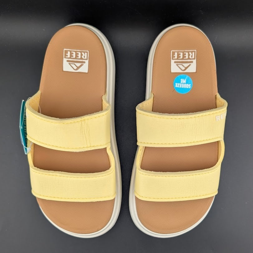 REEF Cushion Bondi 2 Bar Women’s Sizes 6-11 Platform Sandals Yellow Pale Banana Reef
