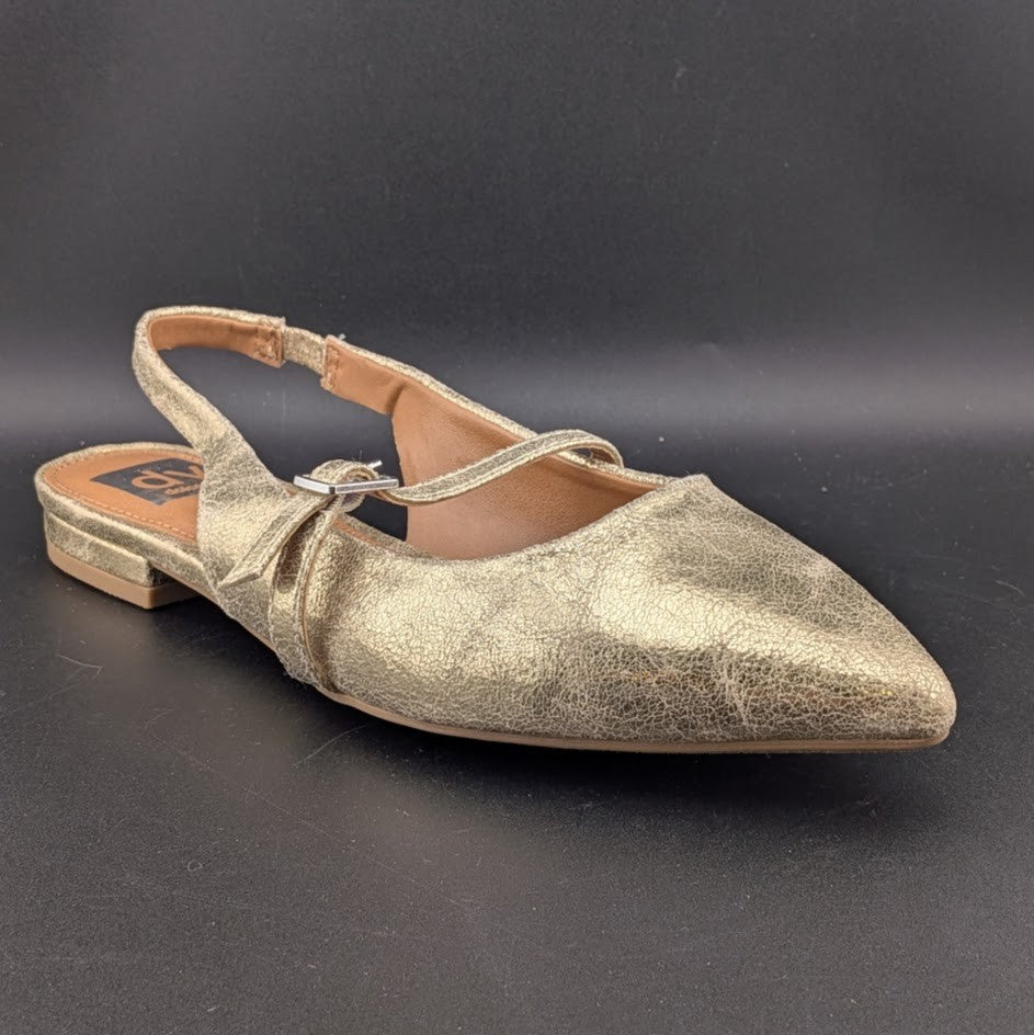 Dolce Vita Carder Size 8 or 10 Gold Crackle Slingback Flats Dolce Vita