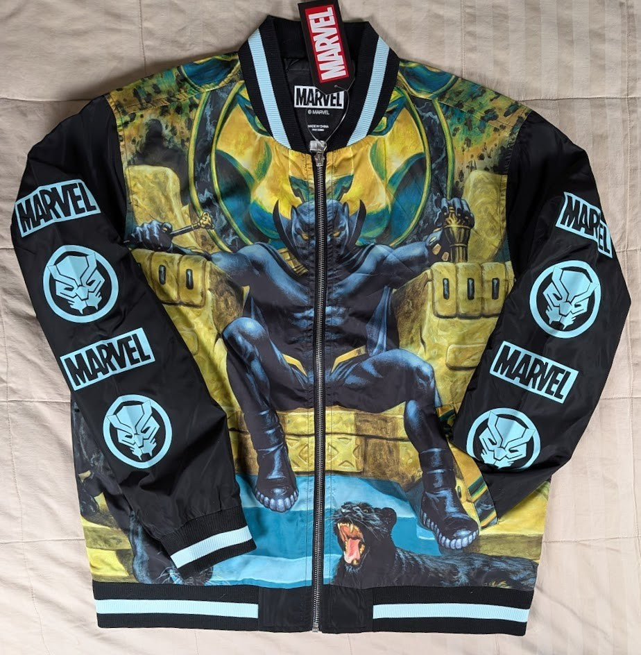 Black Panther Throne Adult Bomber Jacket Marvel/CULTUREFLY~Brand New~S or Med Marvel