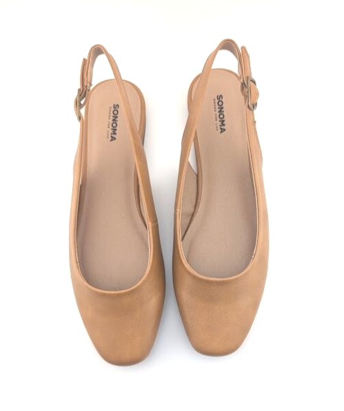Sonoma Women's Size 8.5M Gwestyn Cognac Slingback Pointed Toe Ballet Flats Shoes Sonoma