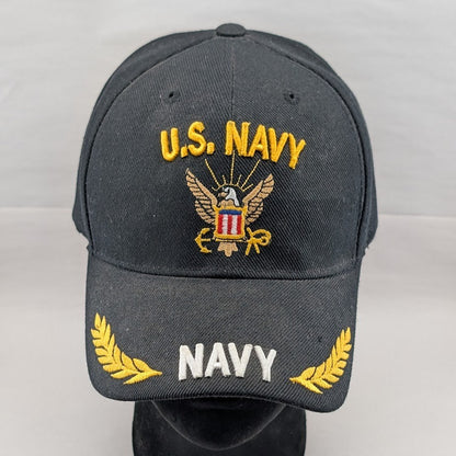 US NAVY Baseball Cap Hat Mesh One Size Fits Most Black Quality Embroidered US Navy