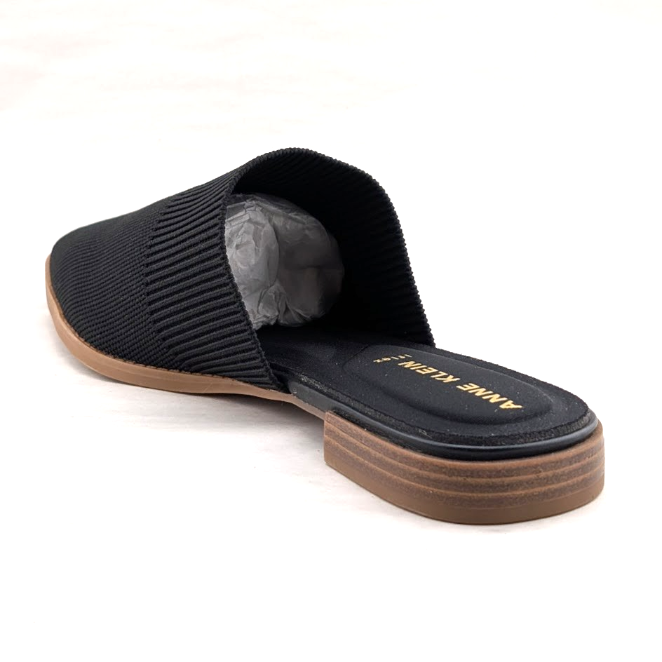 Anne Klein Women's Violet Black Knit Mule Size 9 M Pointed Toe Flat Heel NIB Anne Klein