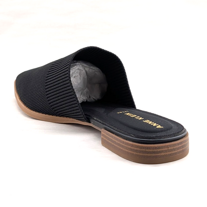 Anne Klein Women's Violet Black Knit Mule Size 9 M Pointed Toe Flat Heel NIB Anne Klein
