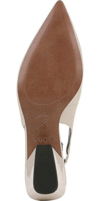 Franco Sarto Women's 9.5 A-Gena Leather Slingback Pointed Toe Pumps Franco Sarto