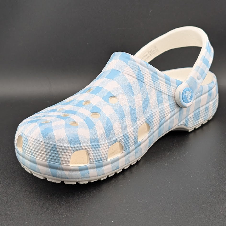 Crocs Classic Clogs Unisex m7 / w9 Blue White Gingham Shoes TLW235 NWT Crocs