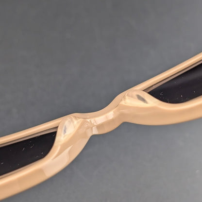Carolina Lemke-Berlin Designer Oversized Beige Sunglasses Gradient Brown Lenses Carolina Lemke