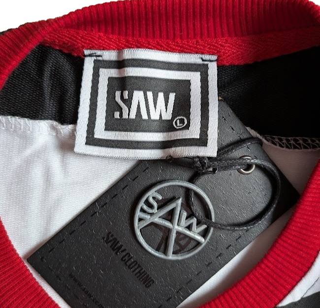 Saw Clothing Couture Men's Size Large~Red White, Black ~ "Got Me Going Crazy" SAW Couture Clothing