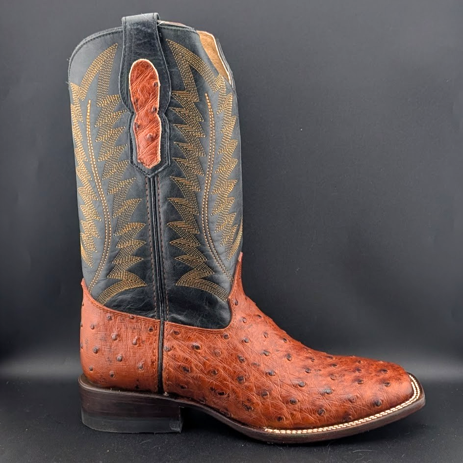 Men's Size 8.5D Reywelt Full Quill Exotic Ostrich Cowboy Boots Handmade Botas Reywelt