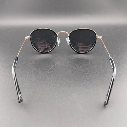 Converse H090 Black Gold Oval Sunglasses Thin Temples Black Tint Lens 49□24-145 Converse