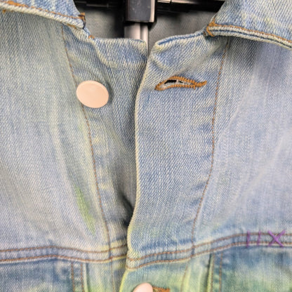 Reigning Fury Dip Dye Green Denim Jean Jacket Medium Reigning Fury