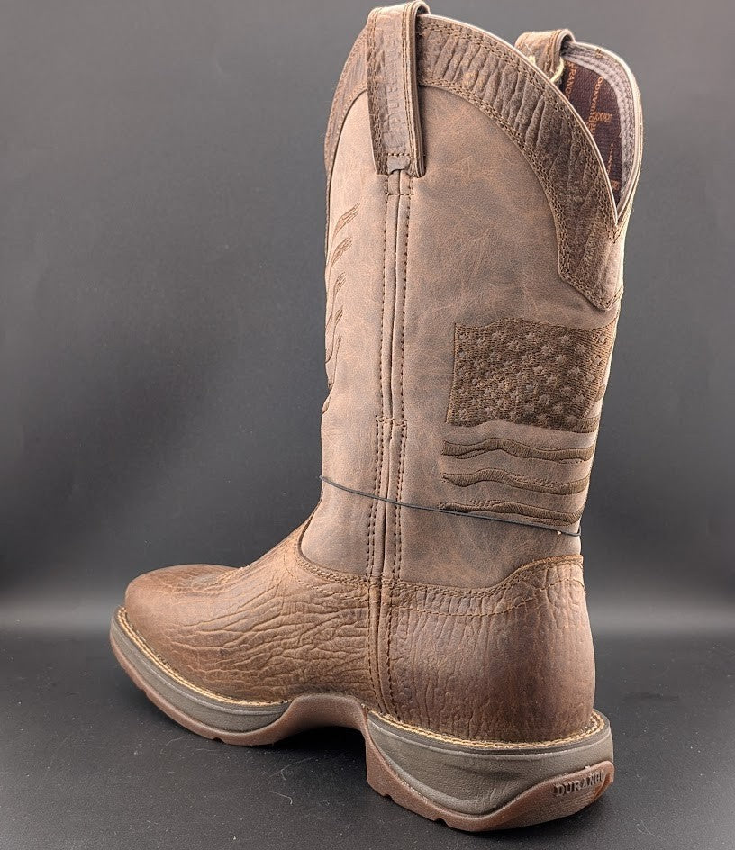 Rebel™ By Durango® Size 10W Brown Distressed Flag Embroidery Boots DDB0314 $185 Durango