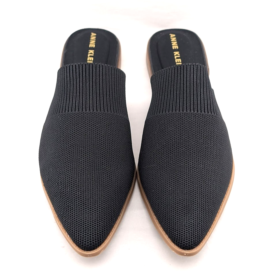 Anne Klein Women's Violet Black Knit Mule Size 9 M Pointed Toe Flat Heel NIB Anne Klein