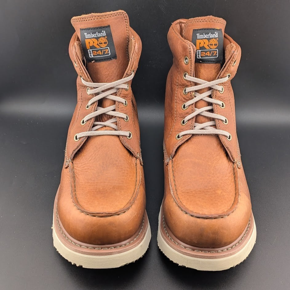 MEN TIMBERLAND PRO Size 10.5 Wedge 6" Soft Toe Brown EH SL Work Boots Timberland PRO