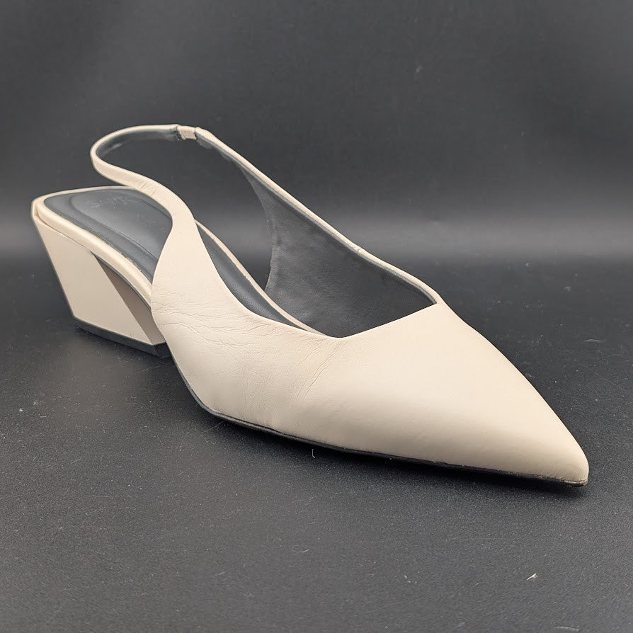 Franco Sarto Women's 9.5 A-Gena Leather Slingback Pointed Toe Pumps Franco Sarto