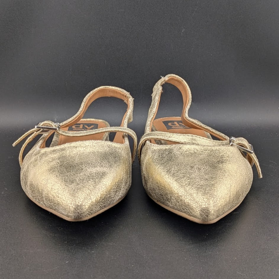 Dolce Vita Carder Size 8 or 10 Gold Crackle Slingback Flats Dolce Vita