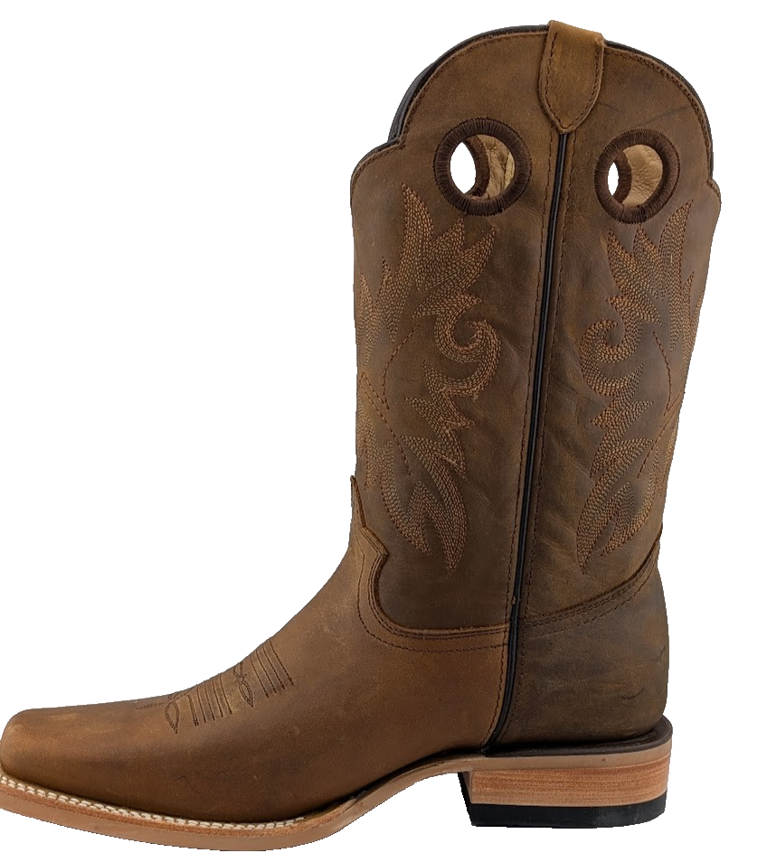 Men's Size 10 Rodeo Cowboy Boots Leather Hibrido Suela Tacoma Cuero Bota Vaquera REYWELT