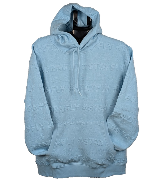 BornFly Hoodie Sky Blue Hooded Sweater~Size Large Streetwear NYC/LA/EVERYWHERE Born Fly