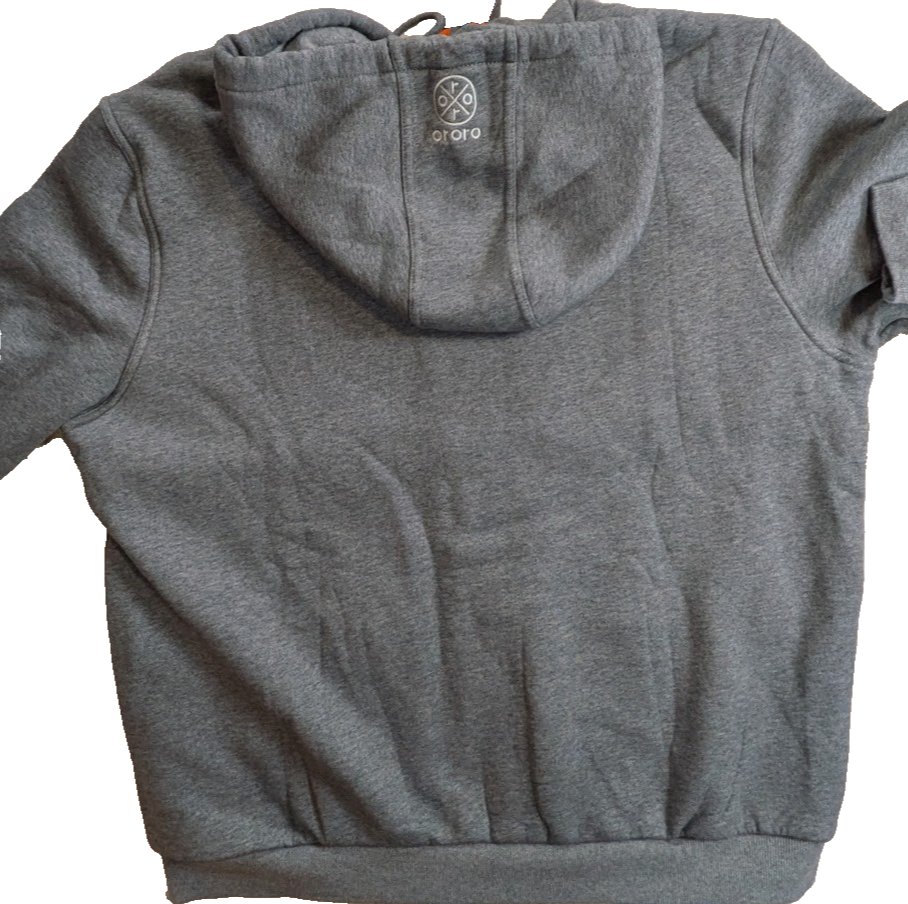 Ororo Fleece Hoodie Men XL/Women 2XL Full Zip Heated Sweatshirt Gray~No Battery Ororo