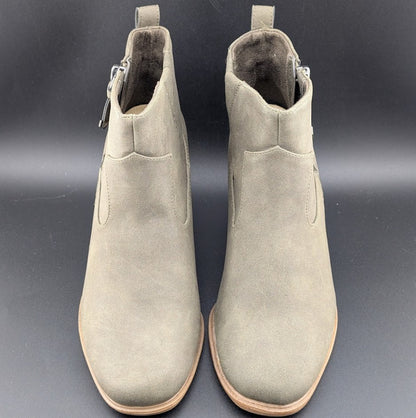 DR SCHOLLS Womens Green Pull Tab Goring Rodeo Square Toe Block Heel Booties 9 M DR SCHOLLS