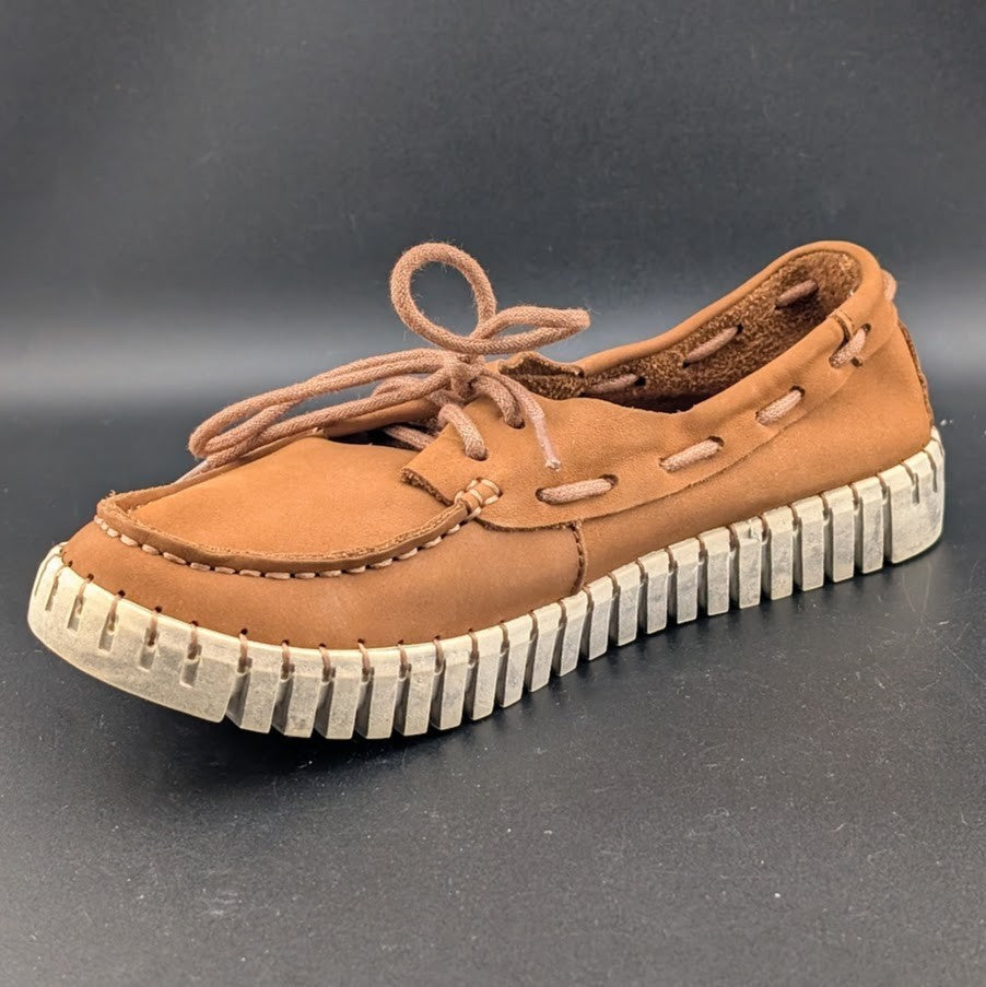 Bernie Mev TW41 Leather Lace Up Comfort Boat Shoe Brown 36 or 37 (5.5-6, 6.5-7) Bernie Mev