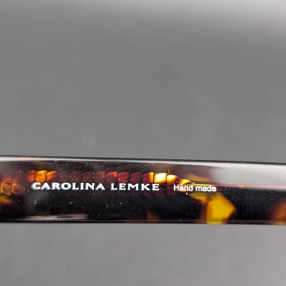 Carolina Lemke CL9035-02 Women's Cat Eye Tortoise Half Rim Tinted UV400 145mm Carolina Lemke