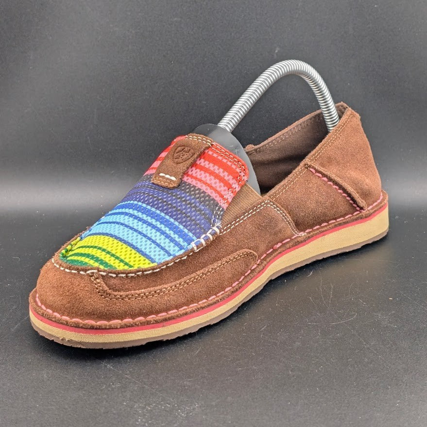 Ariat Cruiser Women's Sz 9B Brown Suede/Serape Mesh Slip On Loafers 10018587 NEW Ariat