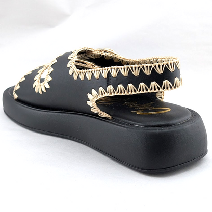 Cape Robbin Size 6 Black Ofilia Sling Back Open Toe Buckle Sandals Cape Robbin