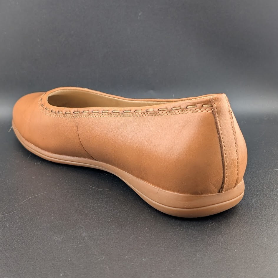 Trotters Womens Sz 11M "Dixie" Luggage Tan Leather Ballet Flats T2217-215 Trotters