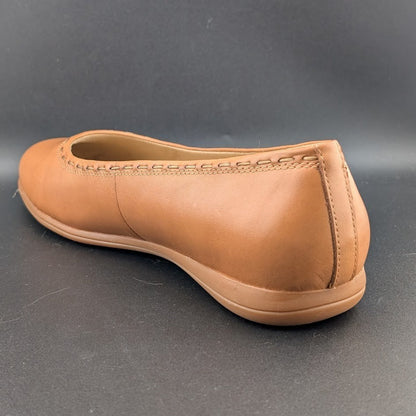 Trotters Womens Sz 11M "Dixie" Luggage Tan Leather Ballet Flats T2217-215 Trotters