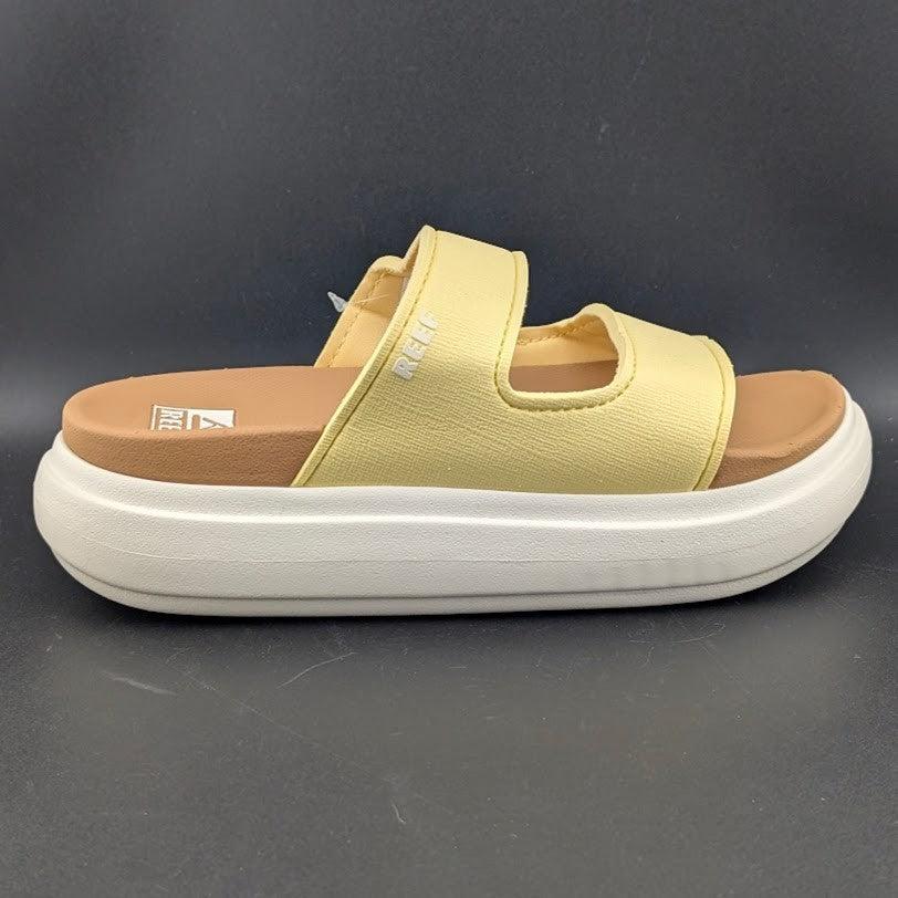 REEF Cushion Bondi 2 Bar Women’s Sizes 6-11 Platform Sandals Yellow Pale Banana Reef